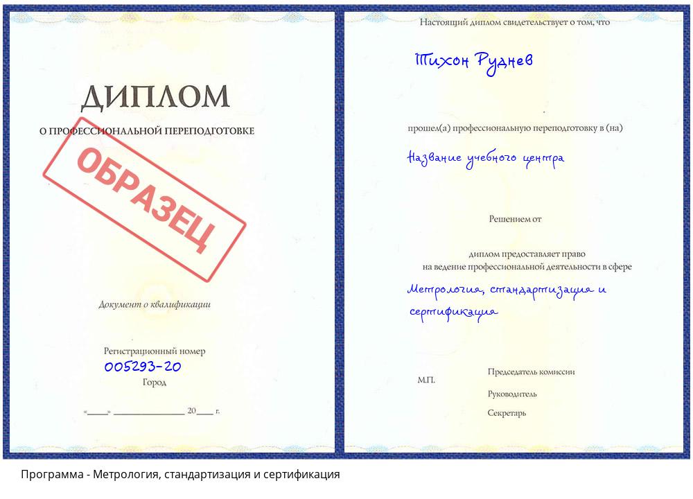 Метрология, стандартизация и сертификация Волгоград