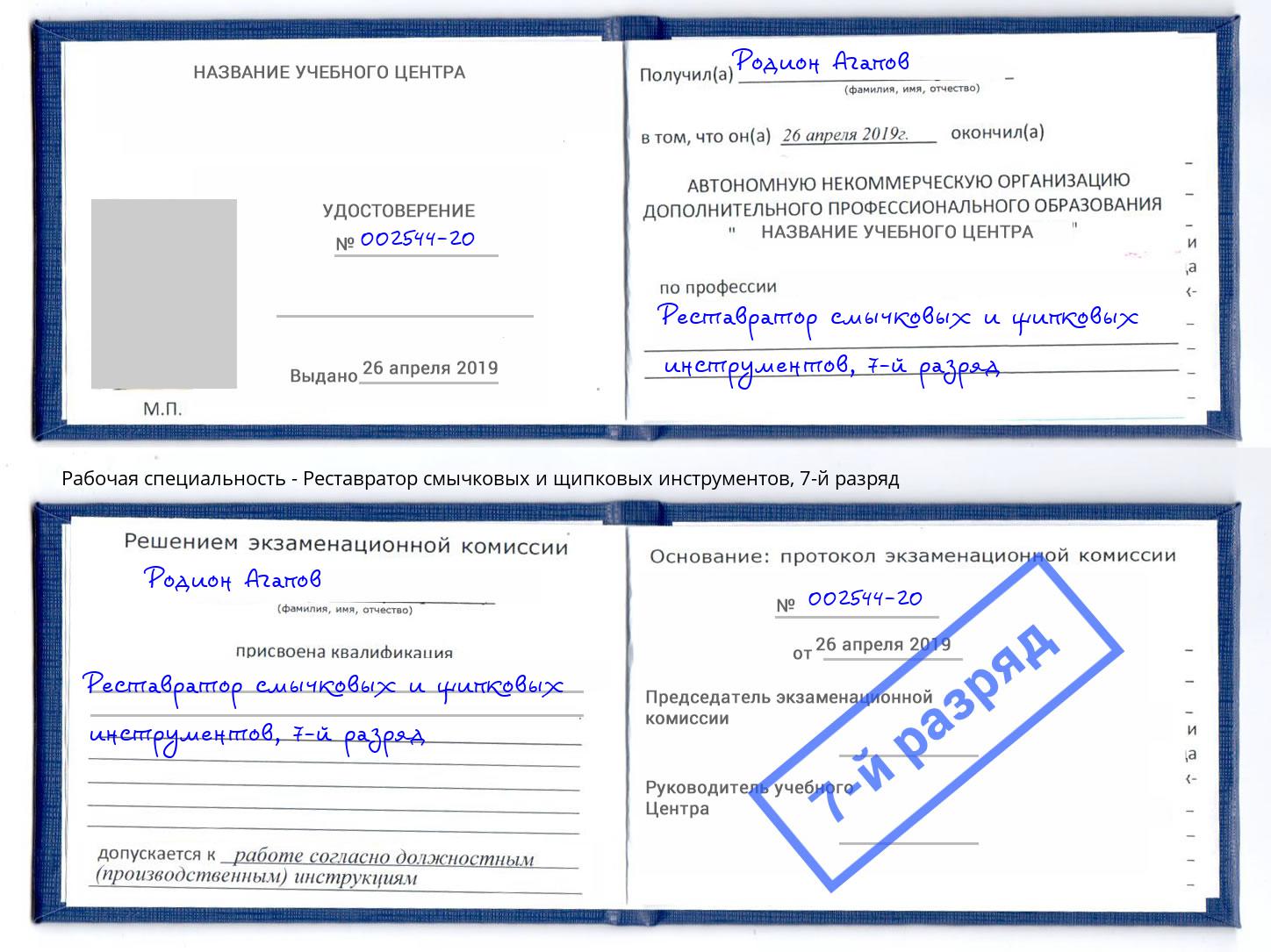 корочка 7-й разряд Реставратор смычковых и щипковых инструментов Волгоград